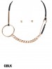 Multi-Function Circle & Brooch Clip Necklace & Earring Set